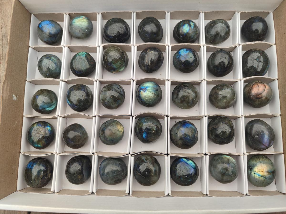 Polished Rounded Labradorite Free Forms x 35 From Madagascar