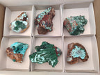 Natural Drusy Coated Chrysocolla Specimens x 6 From Lupoto Mine, Congo