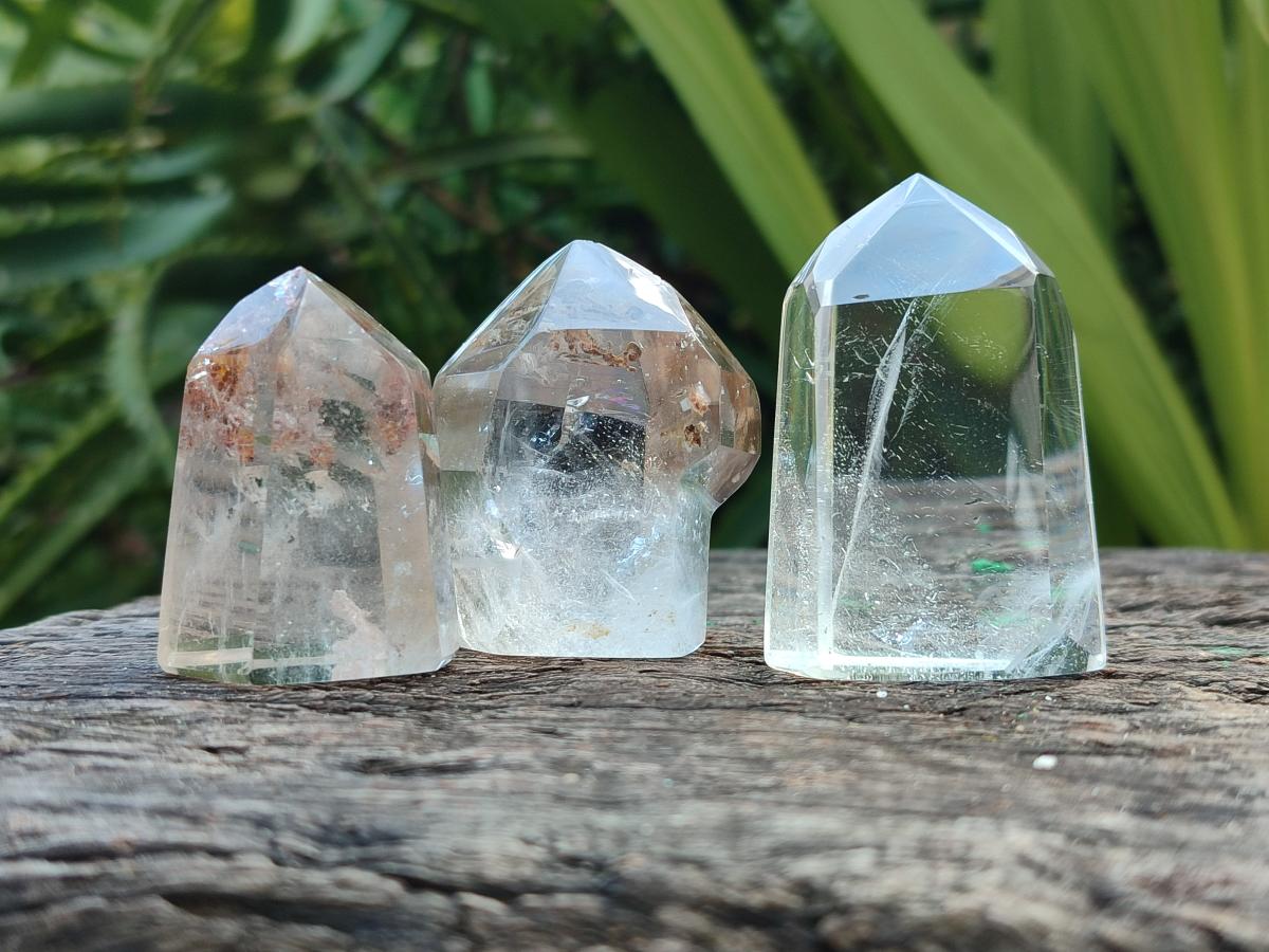 Polished Clear and Optic Quartz Crystals x 12 From Madagascar