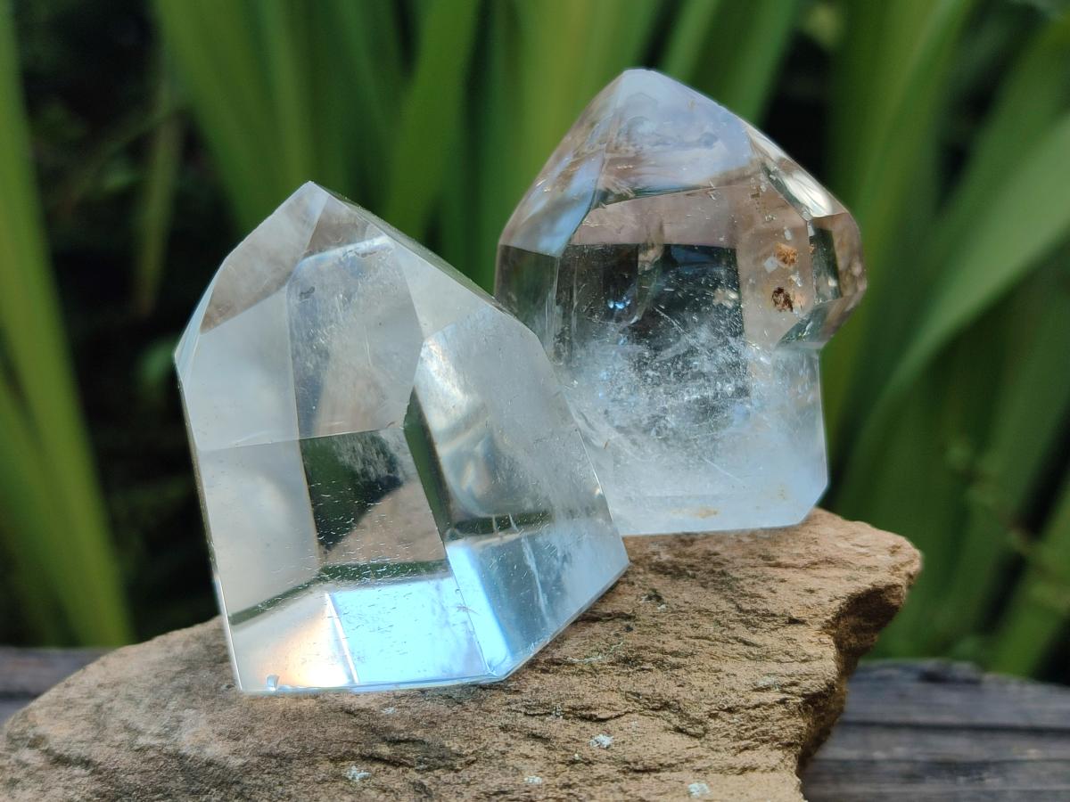 Polished Clear and Optic Quartz Crystals x 12 From Madagascar