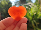 Polished Orange Calcite Mini Hearts x 48 From Madagascar