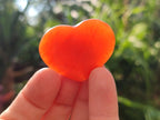 Polished Orange Calcite Mini Hearts x 48 From Madagascar
