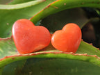 Polished Orange Calcite Mini Hearts x 48 From Madagascar