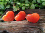 Polished Orange Calcite Mini Hearts x 48 From Madagascar