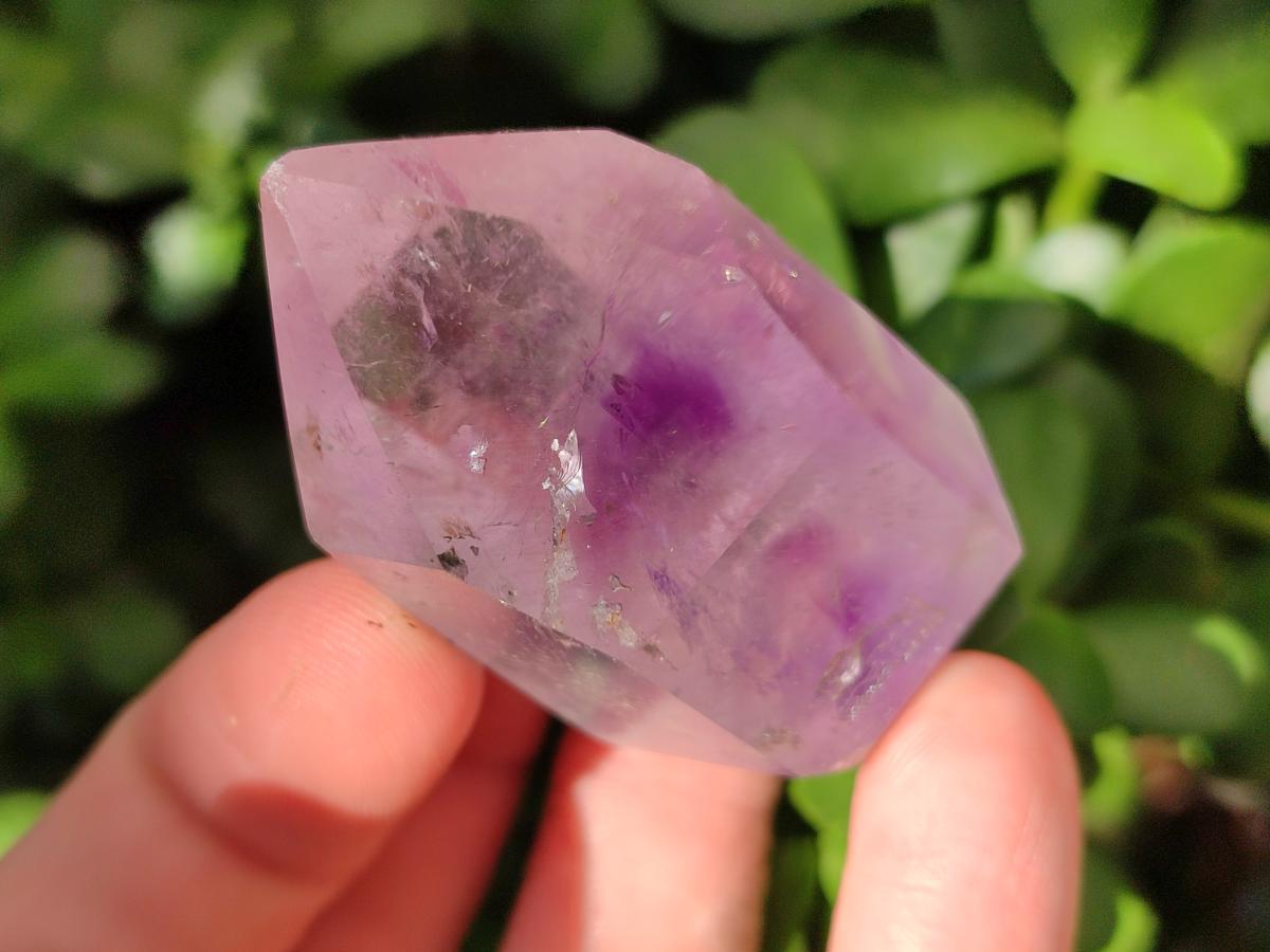 Polished Window Amethyst Crystals x 12 From Akansobe, Madagascar