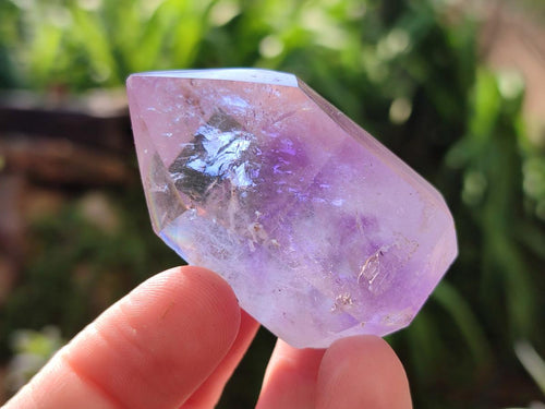 Polished Window Amethyst Crystals x 12 From Akansobe, Madagascar