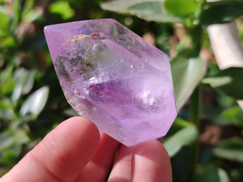 Polished Window Amethyst Crystals x 12 From Akansobe, Madagascar