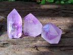 Polished Window Amethyst Crystals x 12 From Akansobe, Madagascar