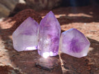 Polished Window Amethyst Crystals x 12 From Akansobe, Madagascar
