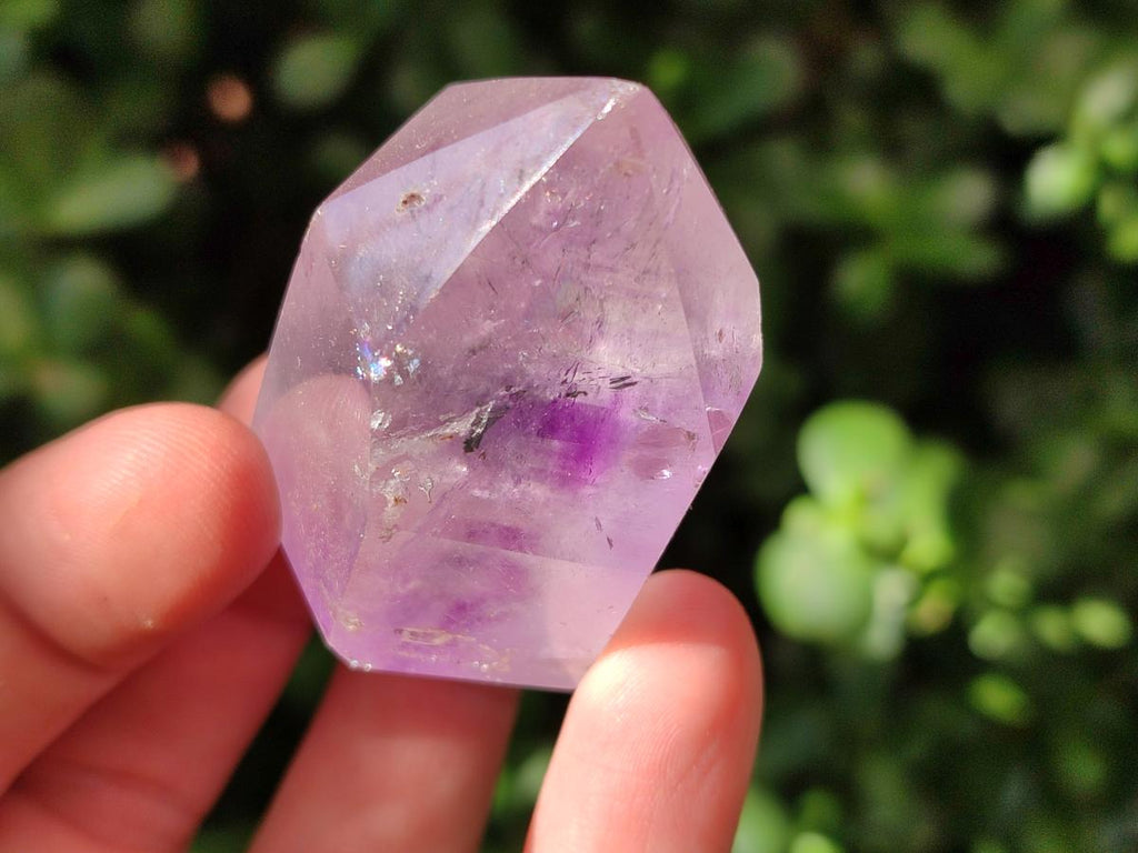 Polished Window Amethyst Crystals x 12 From Akansobe, Madagascar