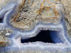 Natural Blue Lace Agate Geode Specimens x 3 From Nsanje, Malawi