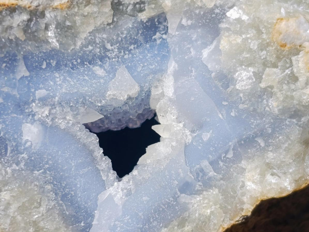 Natural Blue Lace Agate Geode Specimens x 3 From Nsanje, Malawi