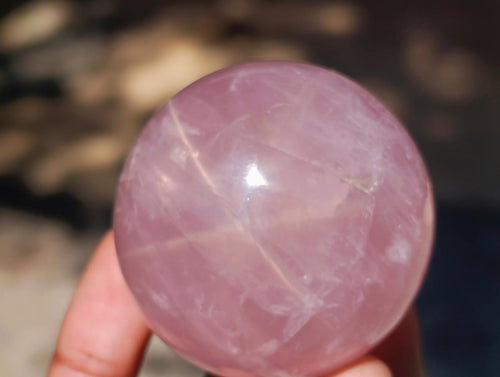 Polished Gemmy Star Rose Quartz Spheres x 6 From Madagascar