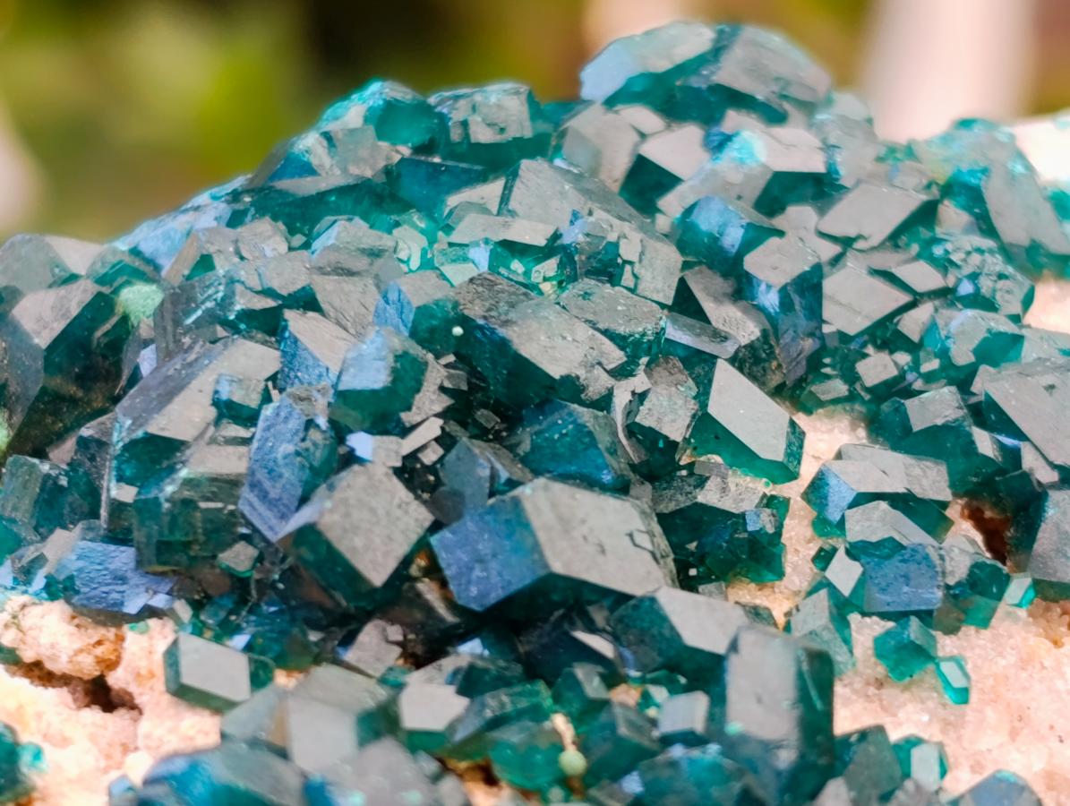 Natural Dioptase on Dolomite Specimens x 3 From Likasi, Congo
