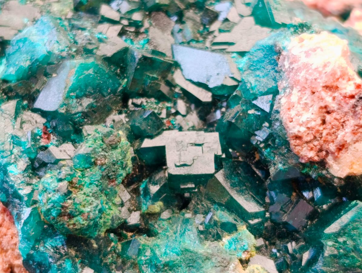 Natural Dioptase on Dolomite Specimens x 3 From Likasi, Congo