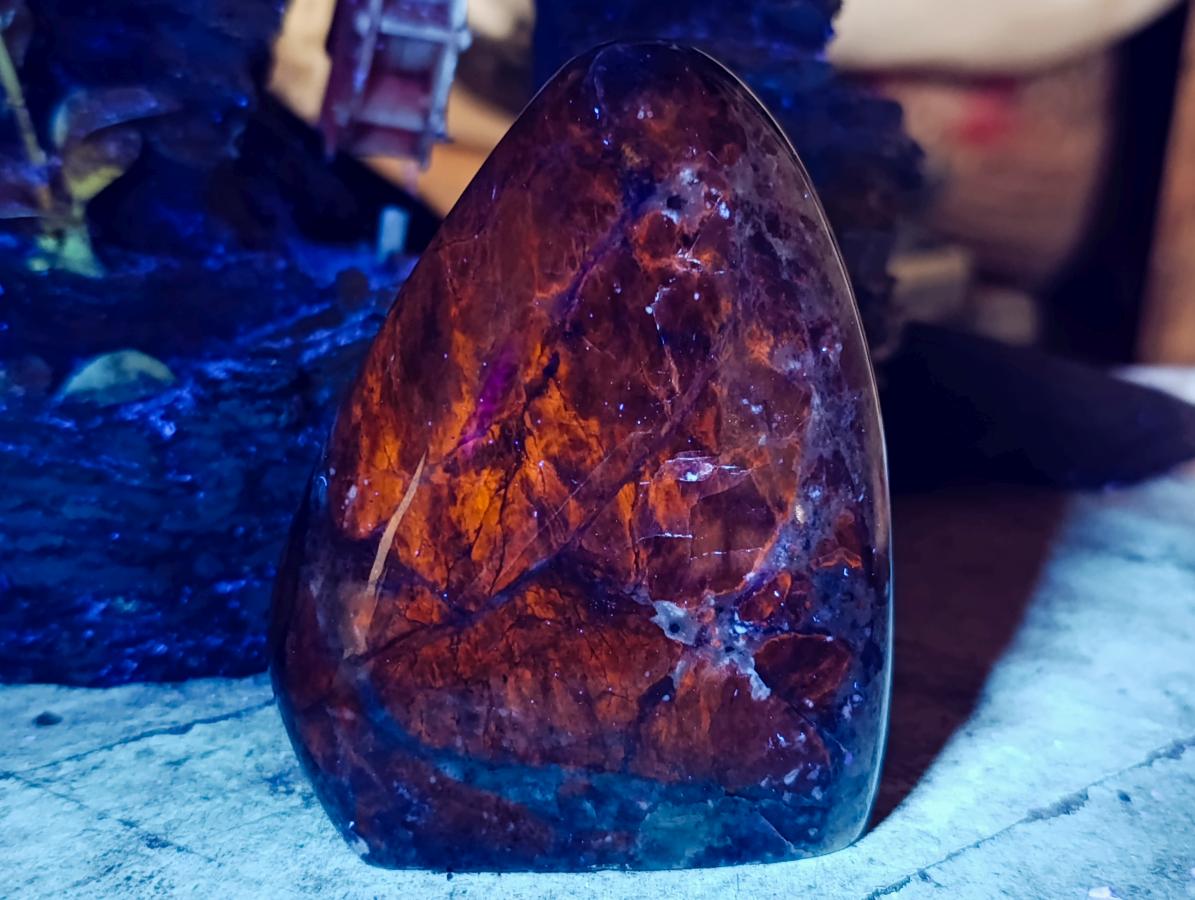 Polished Sodalite Standing Free Forms x 3 From Kunene River, Namibia