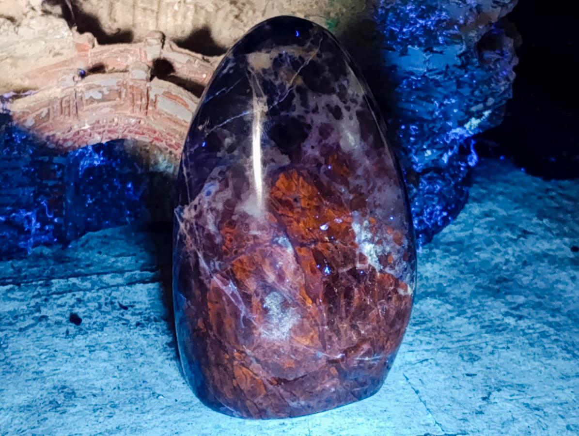 Polished Sodalite Standing Free Forms x 3 From Kunene River, Namibia