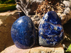 Polished Sodalite Standing Free Forms x 3 From Kunene River, Namibia