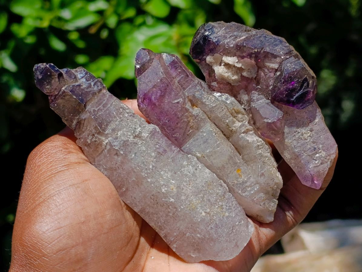 Natural Window Amethyst Crystals x 12 From Chiredzi, Zimbabwe