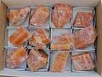 Natural Rhombohedral Sunset Orange Calcite Specimens x 12 From Spitzkop, Namibia