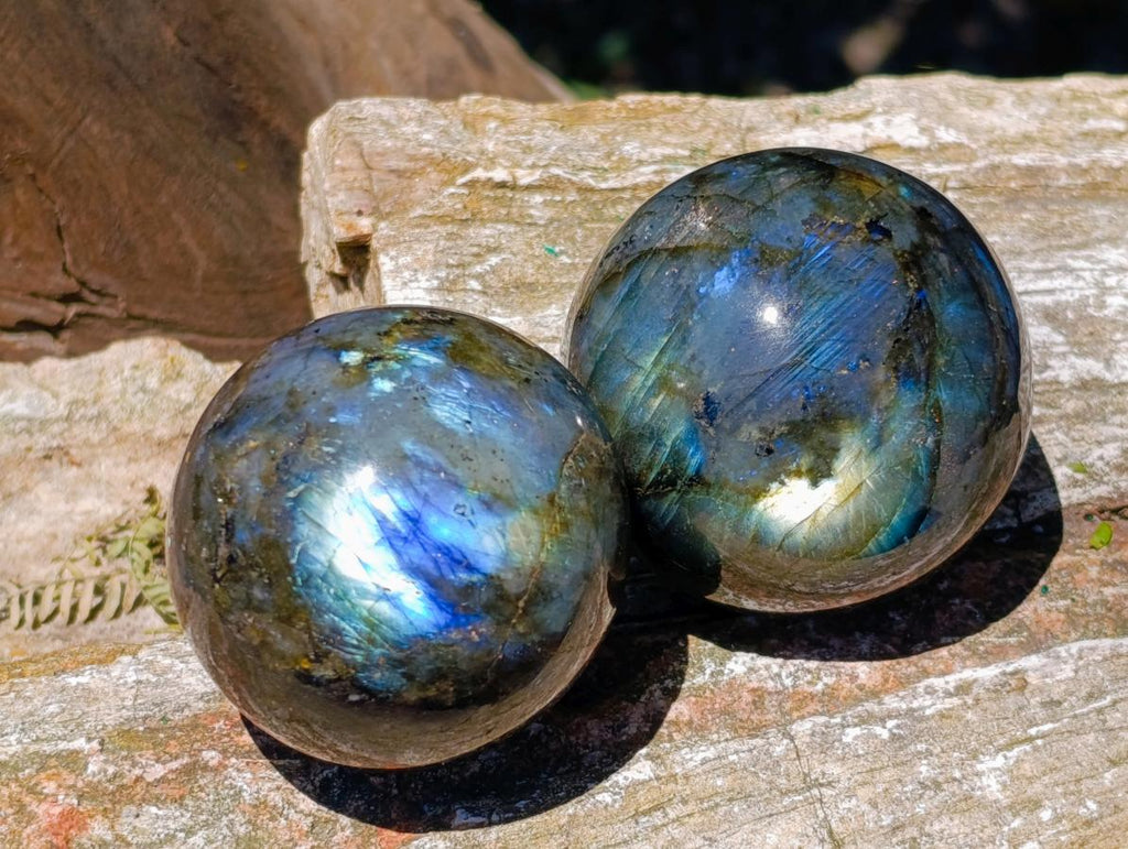Polished Labradorite Spheres x 6 From Madagascar - Toprock Gemstones and Minerals 