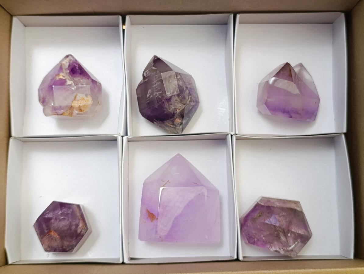 Natural Window Amethyst Crystals x 6 From Akansobe, Madagascar