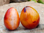 Polished Carnelian Agate Gemstone Eggs x 17 From Madagascar