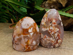 Polished Flower Agate Standing Free Forms x 4 From Antsahalova, Madagascar
