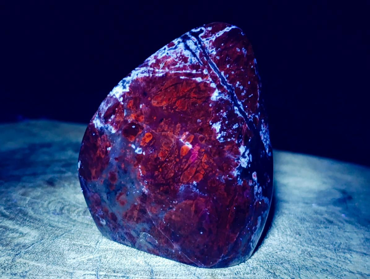 Polished Sodalite Standing Free Forms x 3 From Kunene River, Namibia