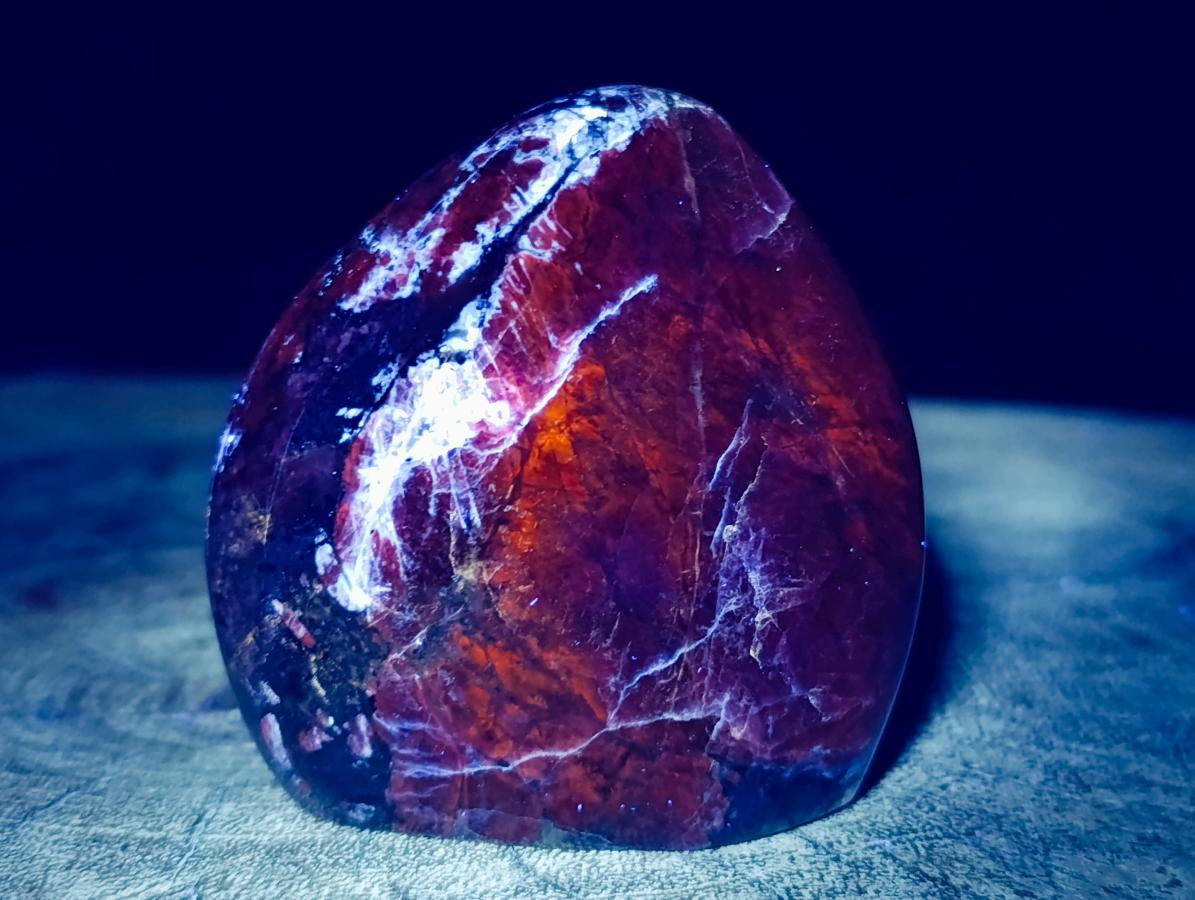 Polished Sodalite Standing Free Forms x 3 From Kunene River, Namibia