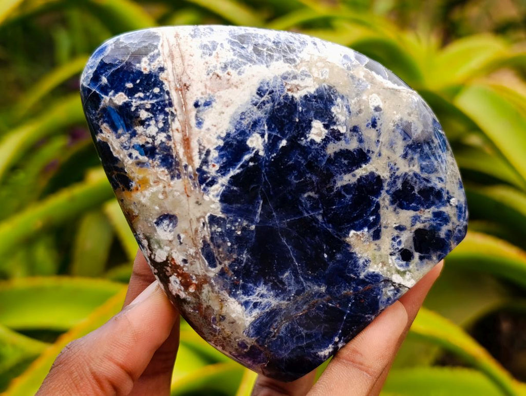 Polished Sodalite Standing Free Forms x 3 From Kunene River, Namibia