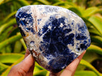 Polished Sodalite Standing Free Forms x 3 From Kunene River, Namibia