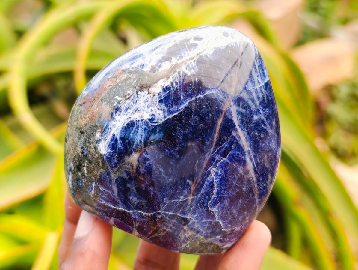 Polished Sodalite Standing Free Forms x 3 From Kunene River, Namibia
