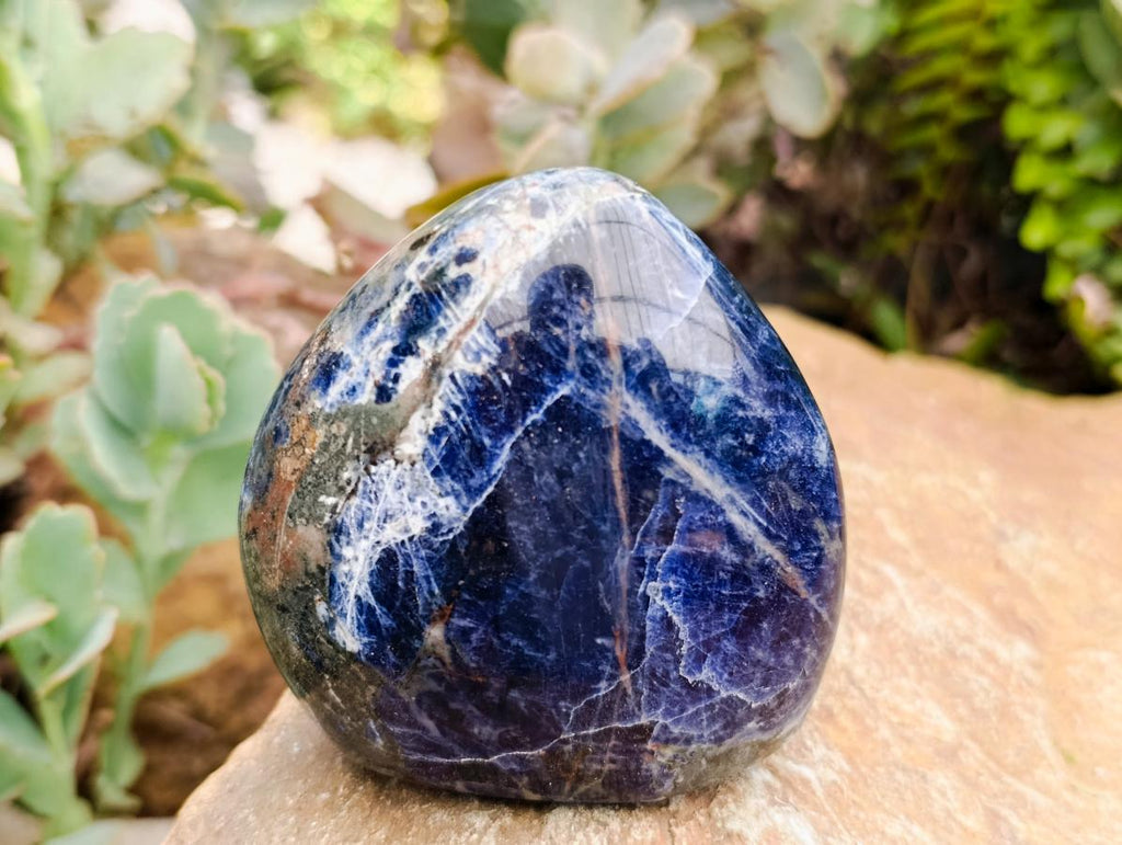Polished Sodalite Standing Free Forms x 3 From Kunene River, Namibia