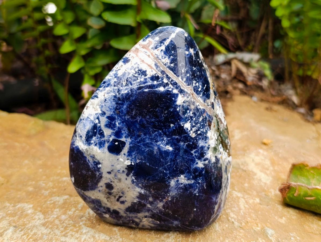Polished Sodalite Standing Free Forms x 3 From Kunene River, Namibia