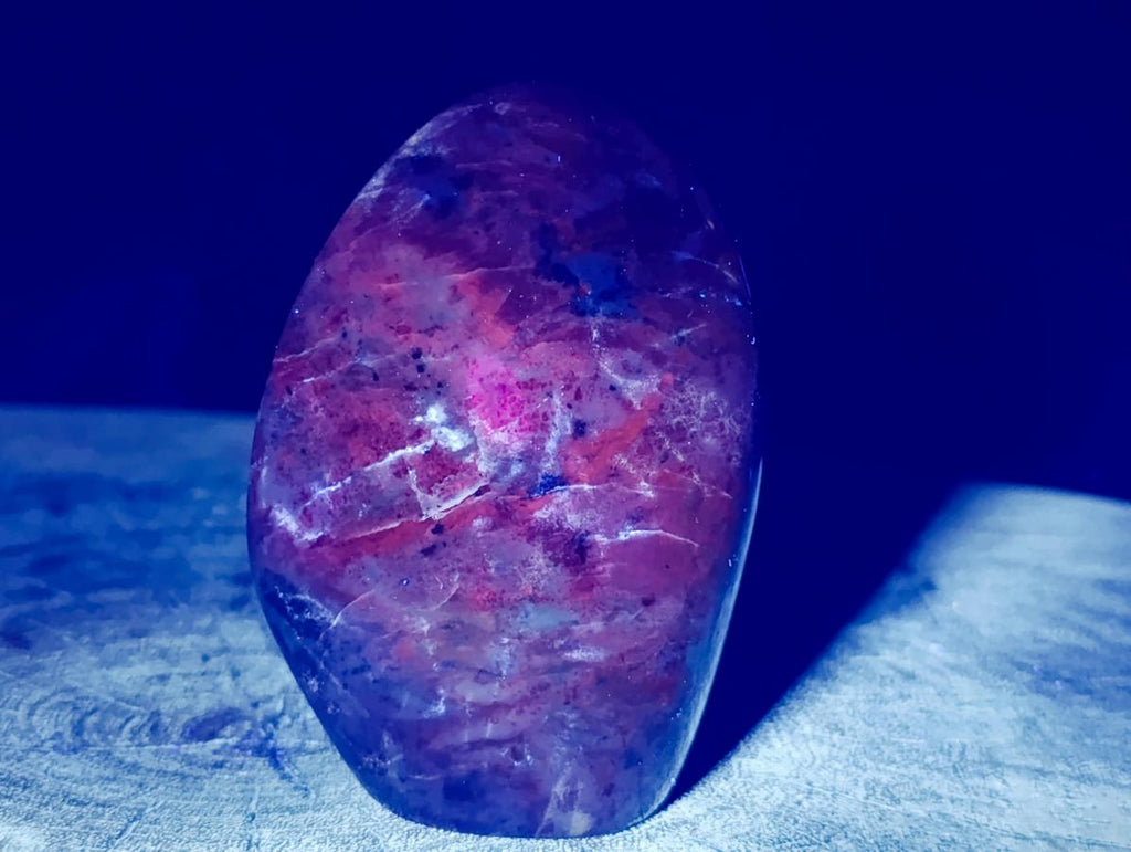 Polished Sodalite Standing Free Forms x 3 From Kunene River, Namibia