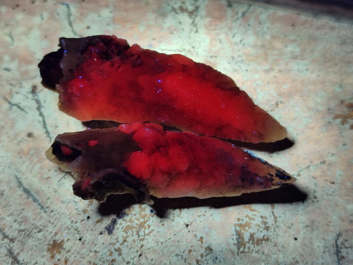 Natural Drusy Quartz Coated Spearhead Calcite Crystals x 35 From Albert's Mountain, Lesotho