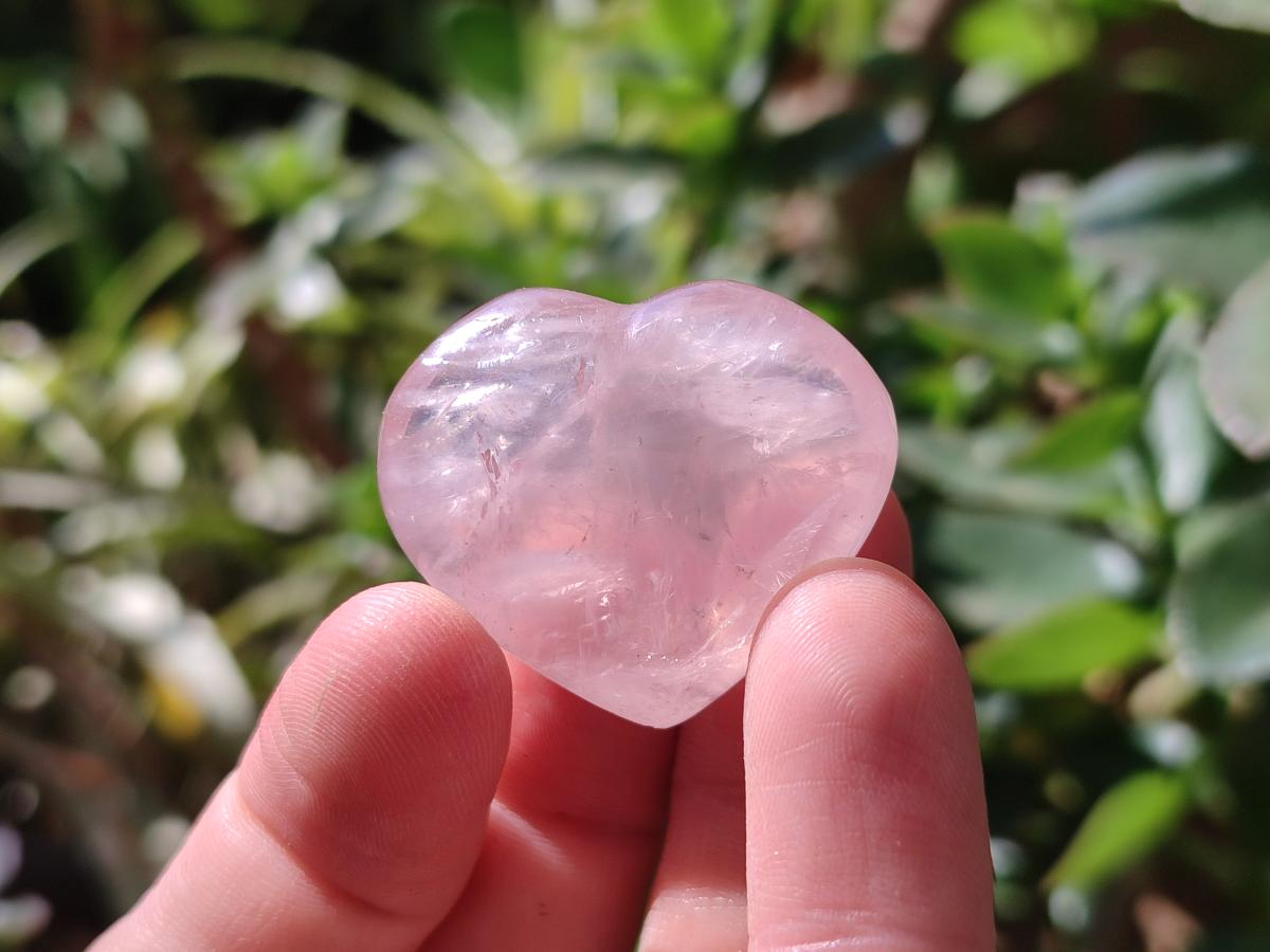 Polished Gemmy Rose Quartz Hearts x 20 From Madagascar