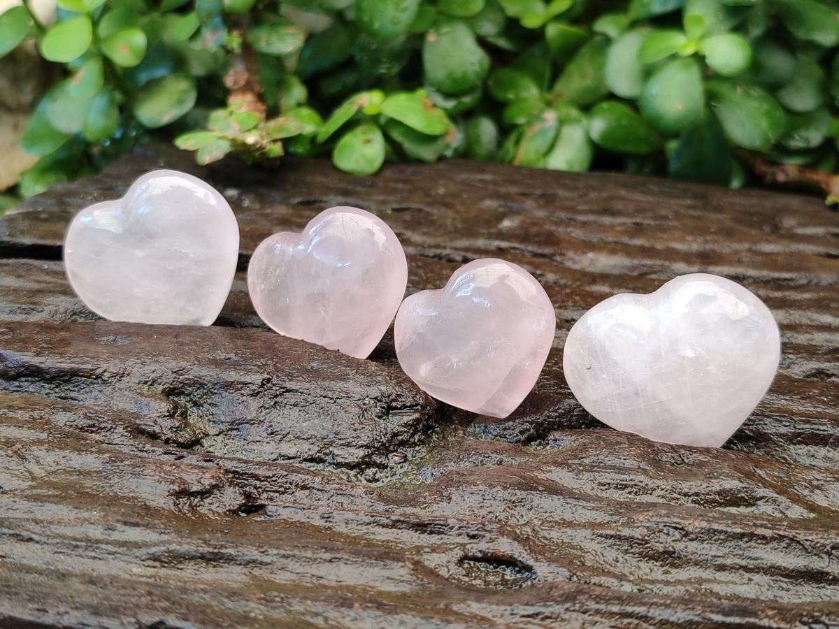 Polished Gemmy Rose Quartz Hearts x 20 From Madagascar