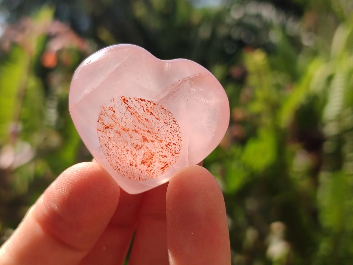 Polished Gemmy Rose Quartz Hearts x 20 From Madagascar