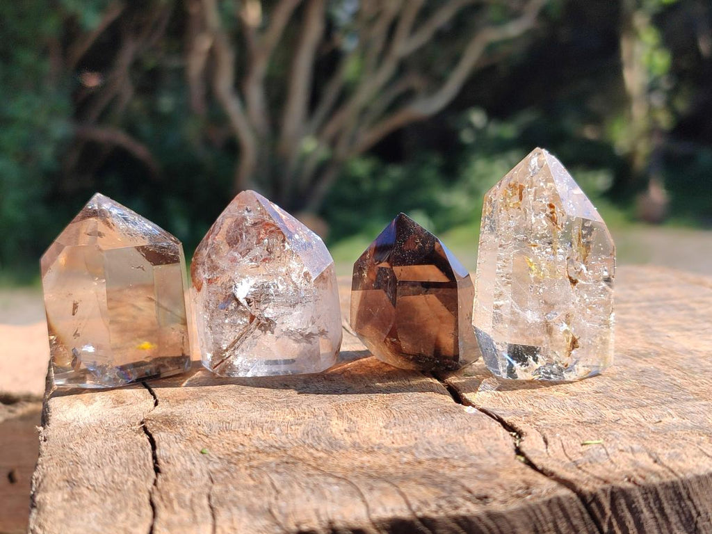 Polished Quartz Crystals With Inclusions x 12 From Madagascar
