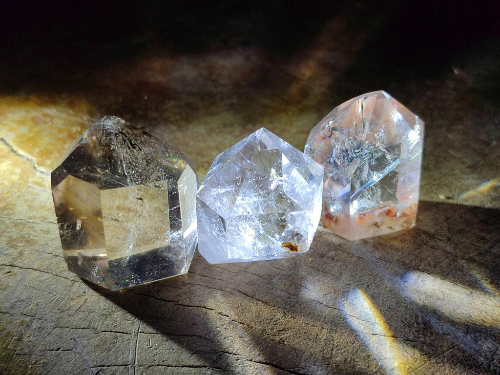 Polished Quartz Crystals With Inclusions x 12 From Madagascar