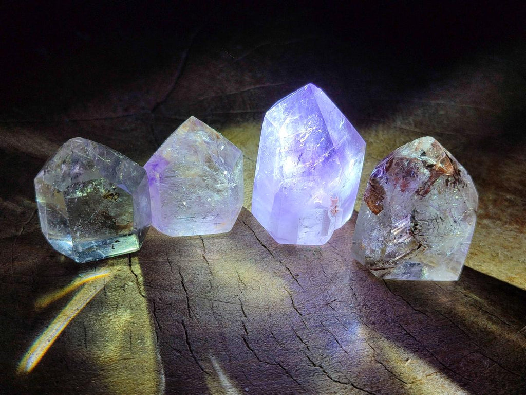 Polished Quartz Crystals With Inclusions x 12 From Madagascar