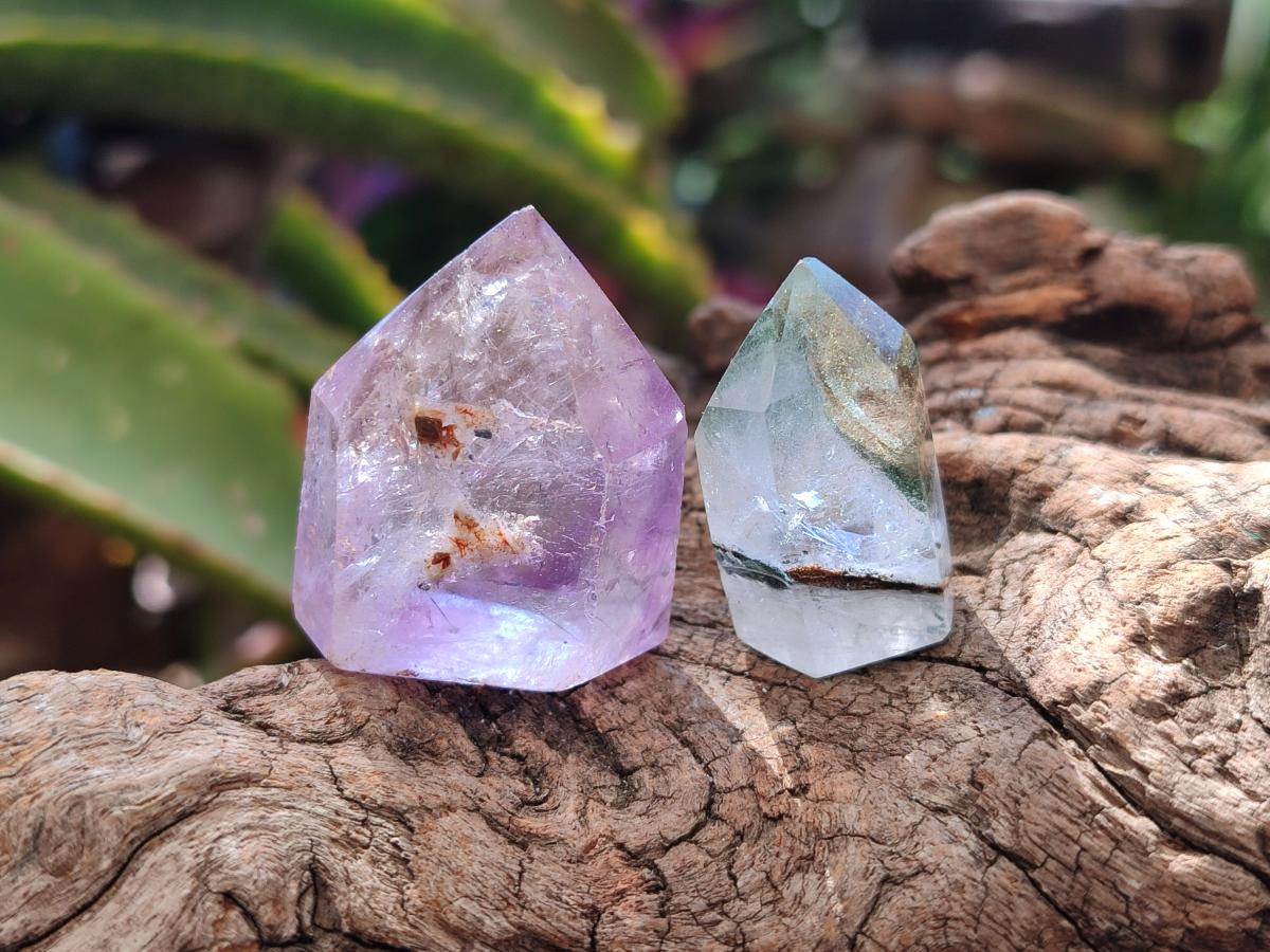 Polished Quartz Crystals With Inclusions x 12 From Madagascar