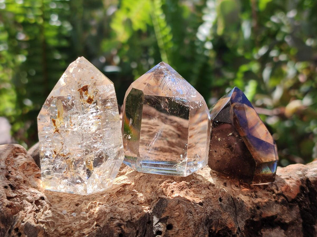 Polished Quartz Crystals With Inclusions x 12 From Madagascar
