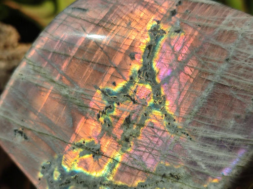 Polished Rare Purple Sunset Flash Labradorite Standing Free Forms x 2 From Madagascar