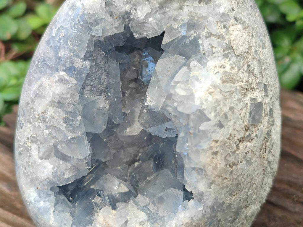 Polished Large Blue Celestite Gemstone Egg x 1 From Sakoany, Madagascar - Toprock Gemstones and Minerals 