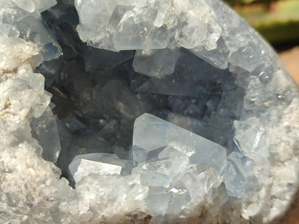 Polished Large Blue Celestite Gemstone Egg x 1 From Sakoany, Madagascar - Toprock Gemstones and Minerals 