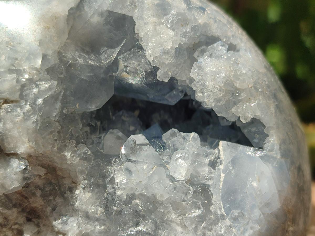 Polished Large Blue Celestite Gemstone Egg x 1 From Sakoany, Madagascar - Toprock Gemstones and Minerals 