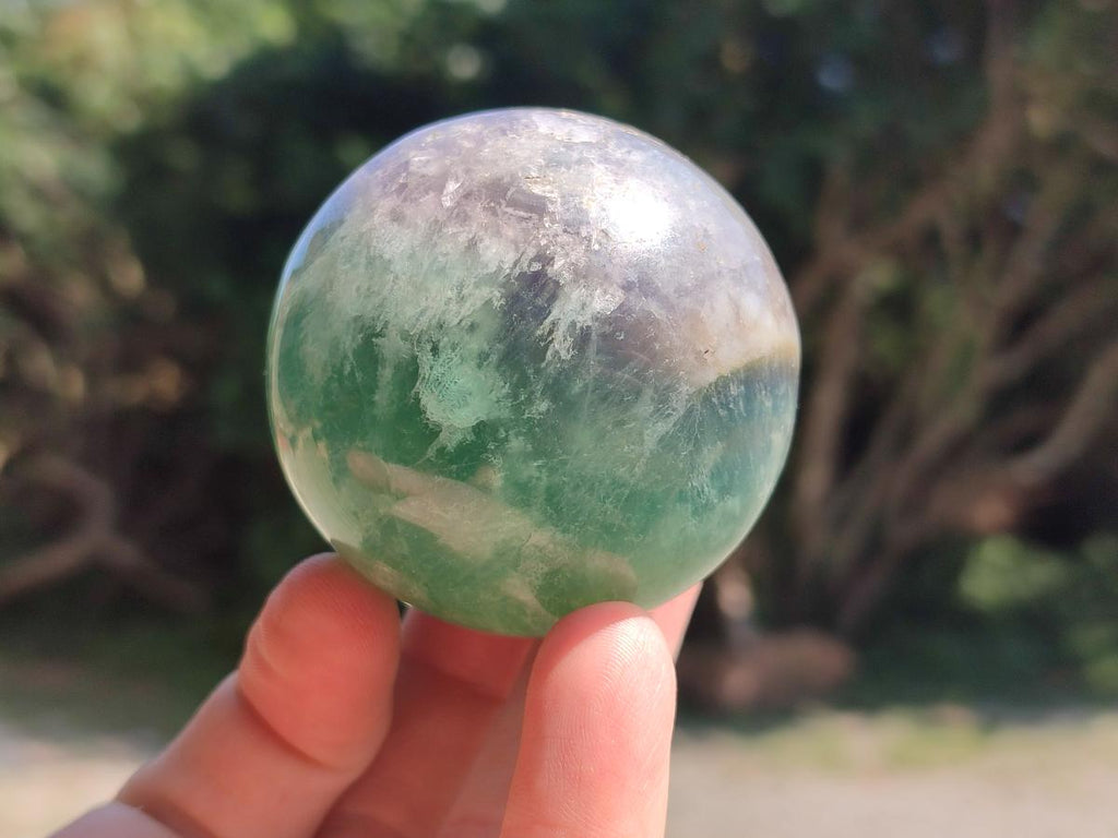 Polished Green Fluorite Spheres x 4 From Madagascar